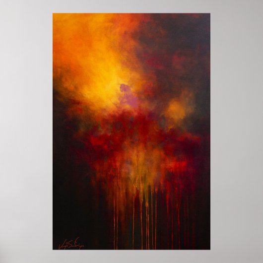 Vuurdruk abstracte kunst poster (Voorkant)