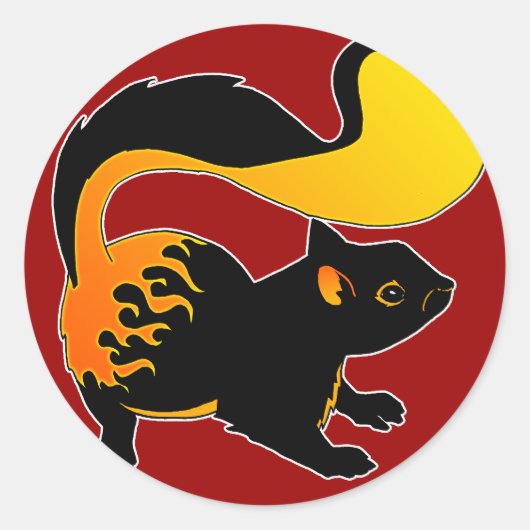 Vuureekhoorn Ronde Sticker (Voorkant)