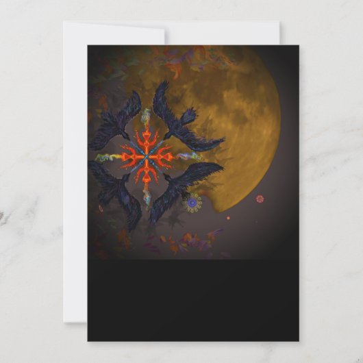 Vuurelement digitaal surrealistisch feestdagenkaart (Voorkant)