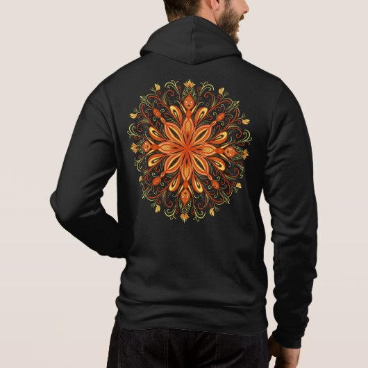 Vuurelement vlam Mandala Magic Fantasy Hoodie (Achterkant)