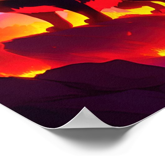 Vuurelementair kat poster (Hoek)