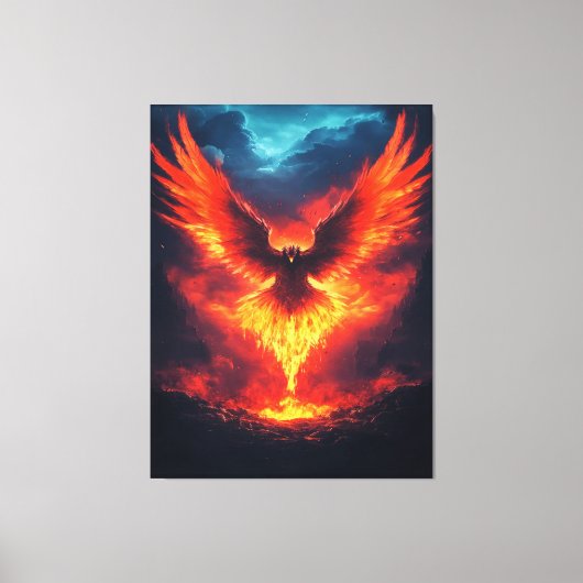Vuurfeniks Oprijzende Canvas Print (Voorkant)