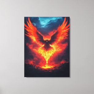 Vuurfeniks Oprijzende Canvas Print
