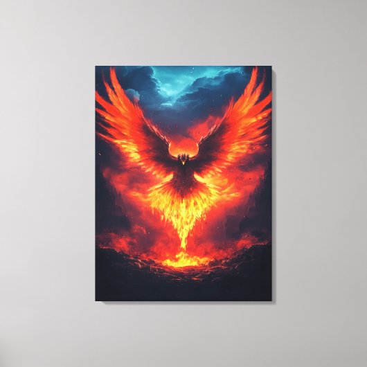 Vuurfeniks Oprijzende Canvas Print (Voorkant)