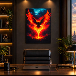 Vuurfeniks Oprijzende Canvas Print
