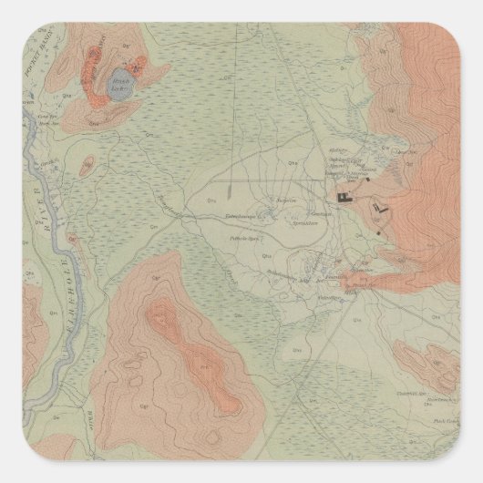 Vuurgat Geyser Basin Vierkante Sticker (Voorkant)