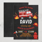 Vuurgedag vuursteentag van Fireman Boy Chalkboard Kaart (Voorkant / Achterkant)