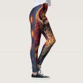 Vuurgeest Uil: Phoenix Wedergeboorte Kunst Leggings (Rechts)