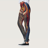Vuurgeest Uil: Phoenix Wedergeboorte Kunst Leggings (Links)