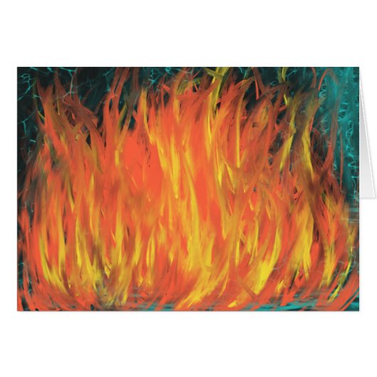 Vuurgele Oranje flames blikseminslag kunst (Voorkant Horizontaal)