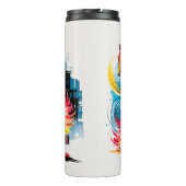 Vuurgevecht! Waterverf Art Thermosbeker (Achterkant)