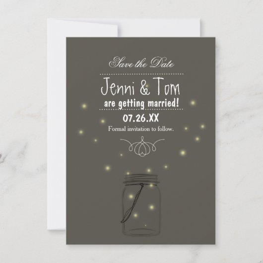 Vuurgloed Mason Pot Save The Date Uitnodigingskaar Kaart (Voorkant)