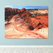 Vuurgolf, Vallei van Vuur Overton Nevada Landschap Canvas Afdruk (Insitu (Houten vloer))