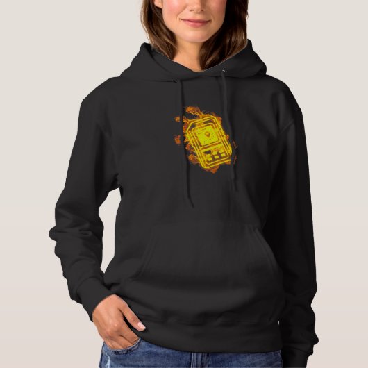 Vuurgps Tracker Flames Geocaching Geocacher Hoodie (Voorkant)