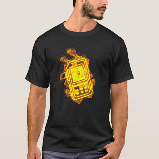 Vuurgps Tracker Flames Geocaching Geocacher T-shirt (Voorkant)