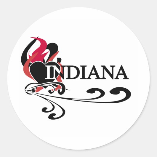 Vuurhart Indiana Ronde Sticker (Voorkant)