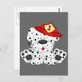 Vuurhond Dalmatie en Pet Briefkaart (Voorkant / Achterkant)