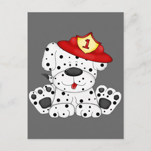 Vuurhond Dalmatie en Pet Briefkaart (Voorkant)