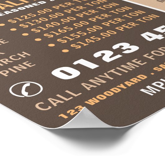 Vuurhout, houthout/houthout/houtgaard poster (Hoek)