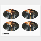 Vuurhout Ovale Sticker (Vel)