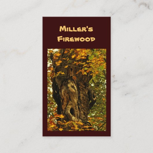 Vuurhout van de Antieke Boom Visitekaartje (Voorkant)