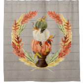 Vuurhuis Rustic Grey Wood Pumpkin Wreater Douchegordijn (Voorkant)
