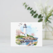 Vuurhuis We verhuisden naar een nieuw huis verhuiz Briefkaart (Staand voorkant)