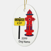 Vuurhydraat ovaal keramisch hondenhondenpuin keramisch ornament (Links)