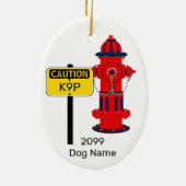 Vuurhydraat ovaal keramisch hondenhondenpuin keramisch ornament (Achterkant)