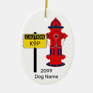 Vuurhydraat ovaal keramisch hondenhondenpuin ornament
