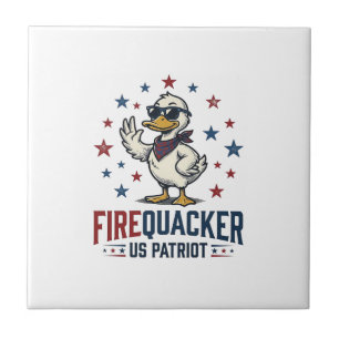 Vuurknaller Patriottische Eend Vintage T-shirt Ont Tegeltje