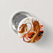 Vuurkoraal Dragon Fantasy Space Pin Ronde Button 3,2 Cm (Voorkant /achterkant)