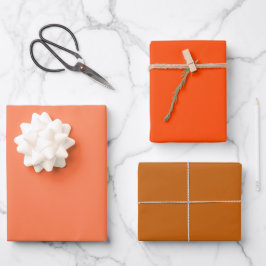 Vuurkoraal Koper Oranje Tinten 3 Tones Inpakpapier Vel