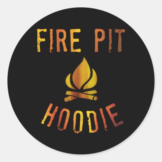 Vuurkorf kampvuur of vreugdevuur ronde sticker (Voorkant)