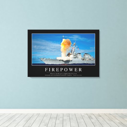 Vuurkracht: Inspirerend prijsopgave Canvas Afdruk (Insitu (Houten vloer))