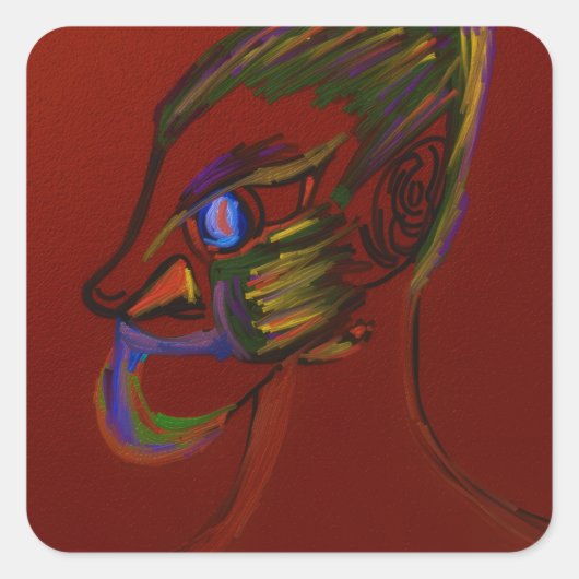 Vuurkrijger Vierkante Sticker (Voorkant)