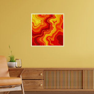 Vuurkunst Abstract Topografisch Kunstwerk Poster