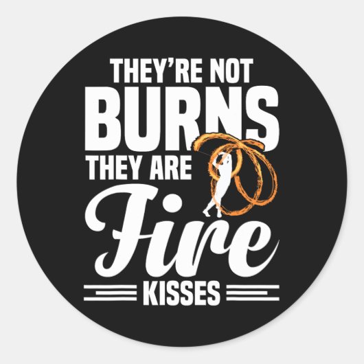 Vuurkunstenaar Poi Fire Spinning Fire Dancing Fire Ronde Sticker (Voorkant)