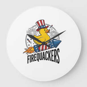 Vuurkwakers Patriottische Eend Vuurwerk Shirt Ontw Grote Klok