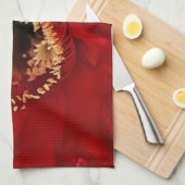 vuurlichte cactuusbloem theedoek (Quarter Fold)