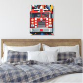 Vuurmachine kubisme canvas Print (Insitu (Slaapkamer))