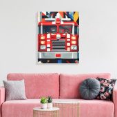 Vuurmachine kubisme canvas Print (Insitu (Woonkamer))