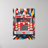 Vuurmachine kubisme canvas Print (Voorkant)