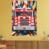 Vuurmachine kubisme canvas Print (Insitu (Woonkamer))