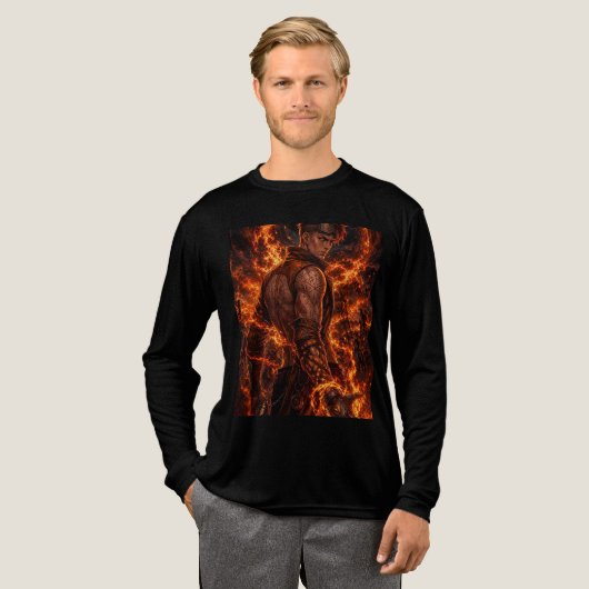Vuurmagiër Fantasy Krijger Grafische T-shirt (Voorkant)