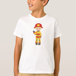 Vuurman, brandweerman, brandweerman, blond haar t-shirt