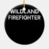 Vuurman brandweerman in de wilde gebieden keramisch ornament (Achterkant)