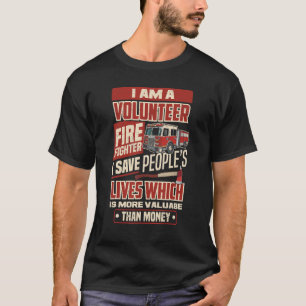 Vuurman brandweervrouw voor vrijwilligers die bran t-shirt