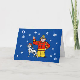 Vuurman en Dalmatische kerstkaart Kaart