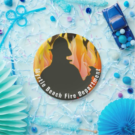 Vuurman en Flames Papieren Bordje (Feest)